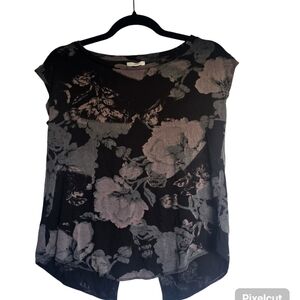 Wilfred Black and Gray Floral Blouse